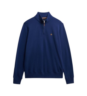 Superdry Preppy marineblå sweatshirt med halv lynlås