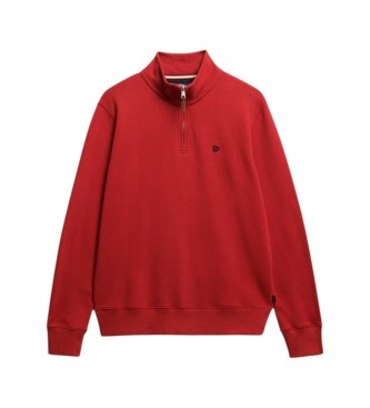 Superdry Preppy rød sweatshirt med halv lynlås