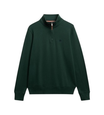 Superdry Preppy grøn sweatshirt med halv lynlås