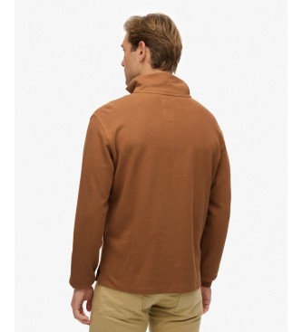 Superdry Sweatshirt med halv lynlås RIB brun