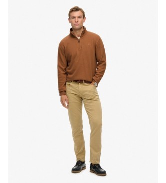 Superdry Sweatshirt med halv lynlås RIB brun