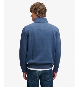 Superdry Vintage Athletic Half-sweatshirt med halv lynlås, blå