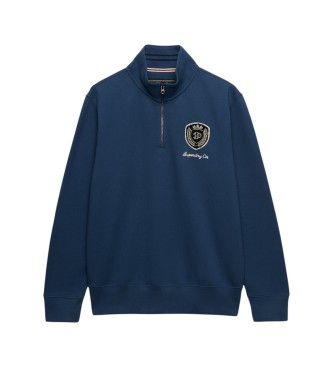 Superdry Vintage Athletic Half-sweatshirt med halv lynlås, blå