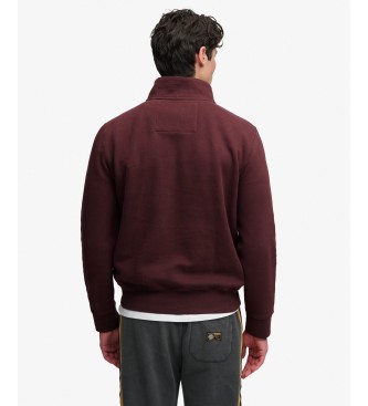 Superdry Vintage Athletic bordeaux sweatshirt med halv lynlås