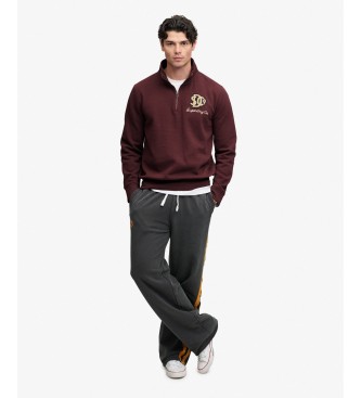 Superdry Vintage Athletic bordeaux sweatshirt med halv lynlås