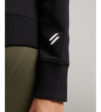 Superdry Sudadera Core Sport corta de corte cuadrado con capucha negro