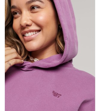 Superdry Sweatshirt curta com capuz e efeito lavado lil
