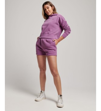 Superdry Sweatshirt curta com capuz e efeito lavado lil