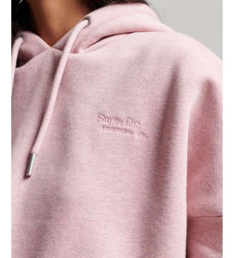 Superdry Kort sweatshirt met capuchon en logo Vintage roze