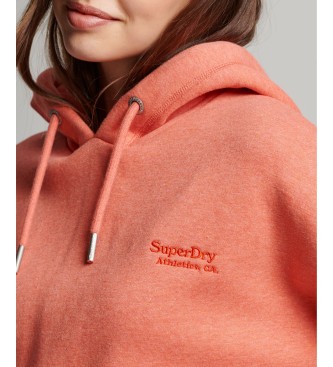 Superdry Short sweatshirt with hood and logo Vintage orange