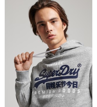 Superdry Grey Vintage Logo Hoodie