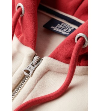 Superdry Baseball-Sweatshirt cremefarben, rot
