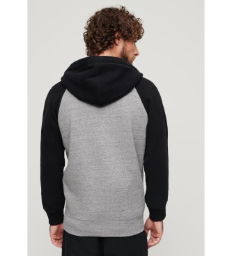 Superdry Baseball-Sweatshirt grau, schwarz 