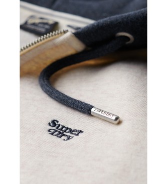 Superdry Essential navy zip-up hooded baseball sweatshirt Essential navy