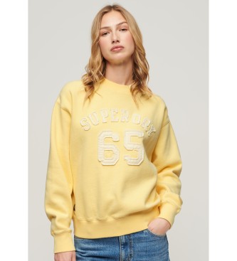 Superdry Loose sweatshirt with appliqu Athletic yellow