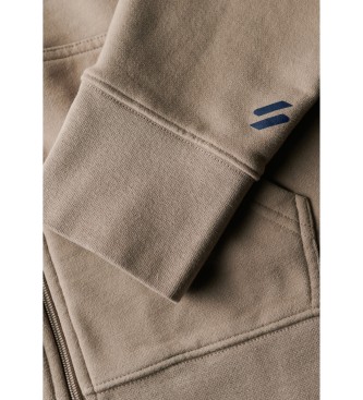 Superdry Sportswear beige zip-up sweatshirt