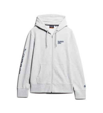 Superdry Sportswear grijs sweatshirt met capuchon en ritssluiting