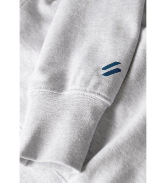 Superdry Graues Sportswear-Kapuzen-Sweatshirt mit Kapuze und Reiverschluss
