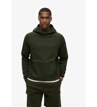 Superdry Löst sittande sweatshirt med huva och Tech-logotyp i grönt