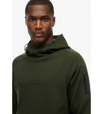 Superdry Löst sittande sweatshirt med huva och Tech-logotyp i grönt