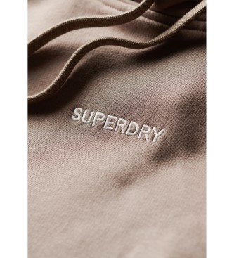 Superdry Loose-fitting hooded sweatshirt with beige microprint micrologo print