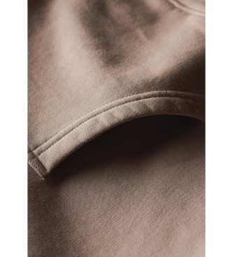 Superdry Loose-fitting hooded sweatshirt with beige microprint micrologo print