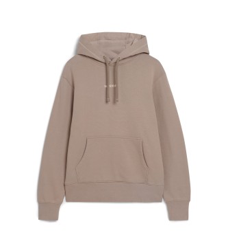 Superdry Losvallend sweatshirt met capuchon en beige microprint