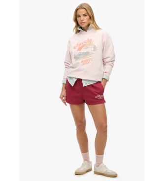 Superdry Sweatshirt ample à col rond et graphique Souvenir rose