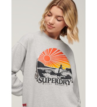 Superdry Sweatshirt Travel Souvenir cinzenta