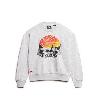 Superdry Sweatshirt Travel Souvenir gris