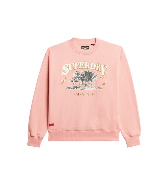 Superdry Sweatshirt Travel Souvenir cor-de-rosa