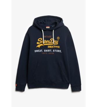 Superdry Felpa con cappuccio con logo Vintage Cali Navy