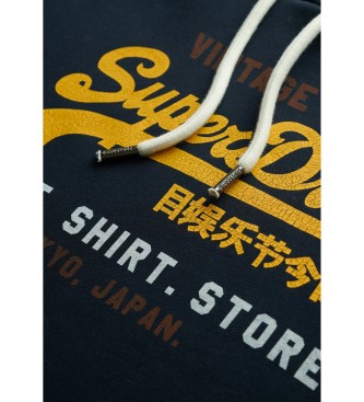 Superdry Felpa con cappuccio con logo Vintage Cali Navy
