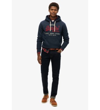 Superdry Sweat  coupe dcontracte avec capuche et logo Vintage Heritage marine