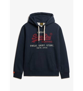 Superdry Sweat  coupe dcontracte avec capuche et logo Vintage Heritage marine