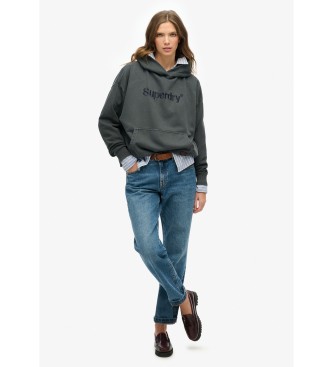Superdry Felpa ricamata grigio nucleo