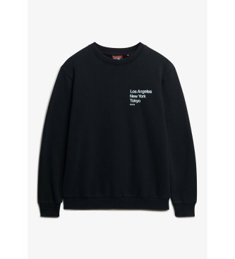Superdry Felpa girocollo City con logo Core in nero