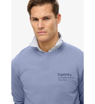 Superdry Felpa City con logo Core blu