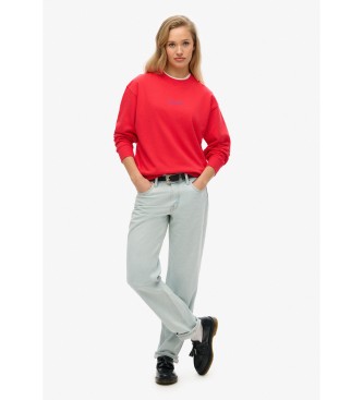 Superdry Sweatshirt mit Rundhalsausschnitt, City-Grafik und Core-Logo in Rot