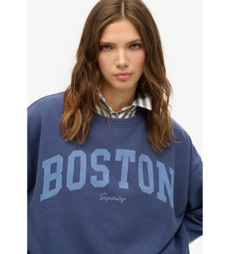 Superdry Athletic Essentials navy crew neck loose fit sweatshirt
