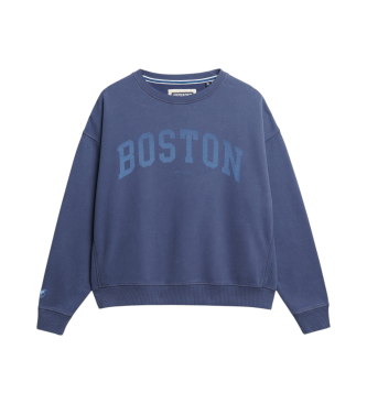 Superdry Athletic Essentials navy crew neck loose fit sweatshirt