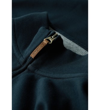 Superdry Sweatshirt piqu demi-zip Core navy