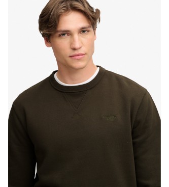 Superdry Sudadera Essential Stacked Logo verde oscuro