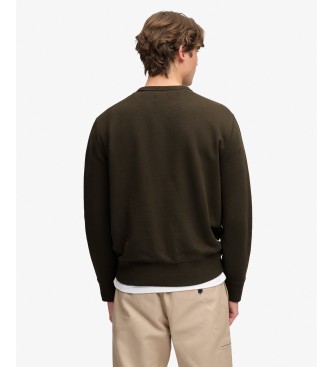 Superdry Sudadera Essential Stacked Logo verde oscuro
