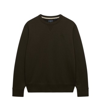 Superdry Sudadera Essential Stacked Logo verde oscuro