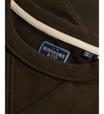 Superdry Sudadera Essential Stacked Logo verde oscuro