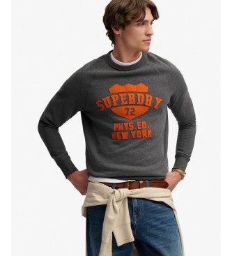 Superdry Grå Felt Applique Relaxed sweatshirt
