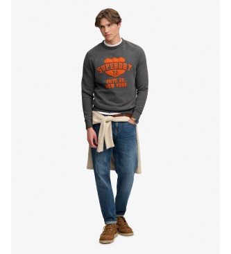 Superdry Grå Felt Applique Relaxed sweatshirt