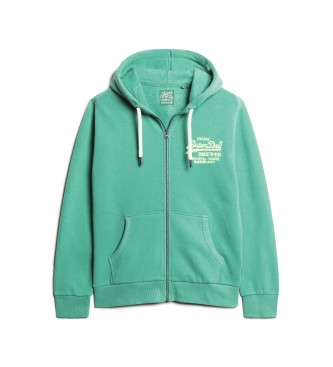 Superdry Fluorescent sweatshirt with Vintage Logo green logo