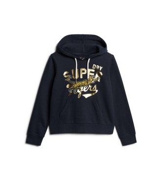 Superdry Nyfortolket klassisk navy sweatshirt med htte